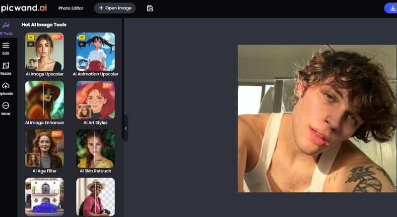 Picwand AI Photo Editor Age Filter