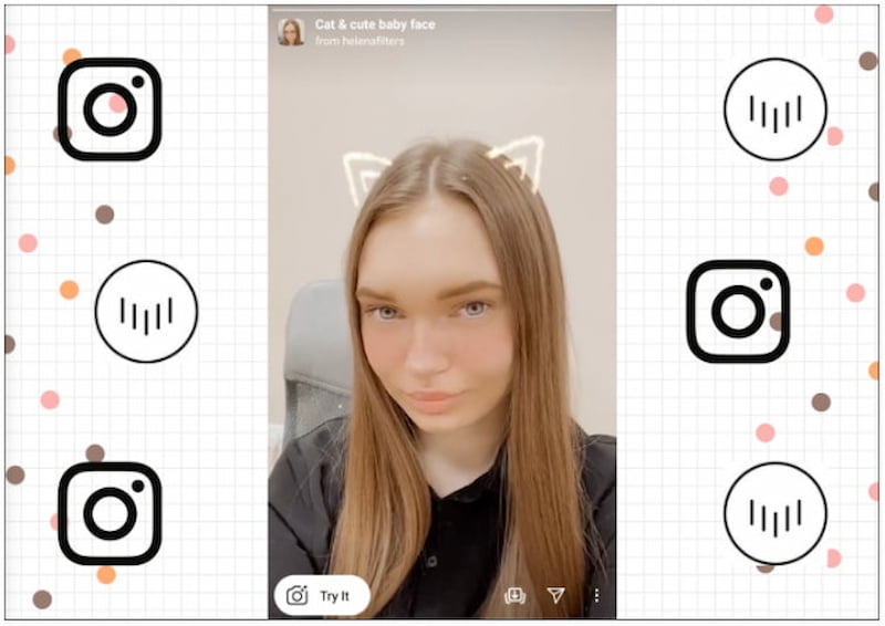 Cat And Cute Baby Face-filter
