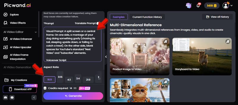 Enter Prompt And Choose Preset