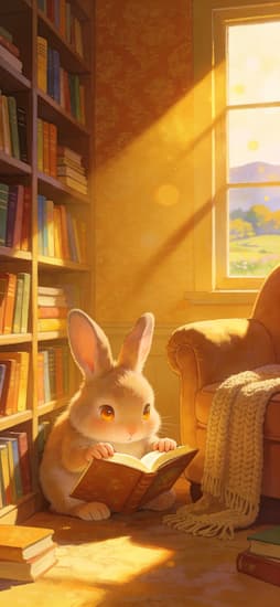 Bunny Reading Books Wallpaper