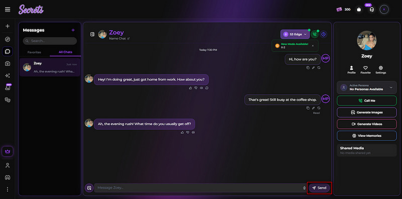 Start Chatting The AI In SecretsAI