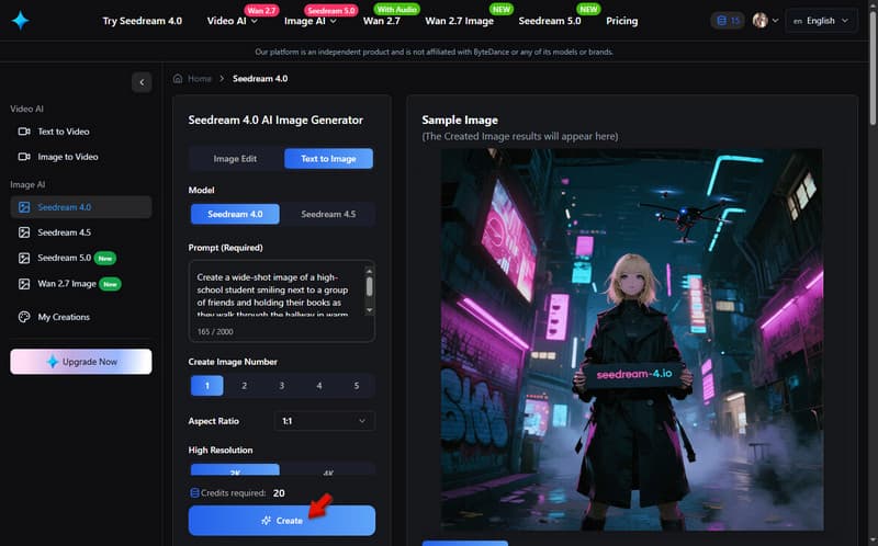 Generate Prompt In Seedream Ai
