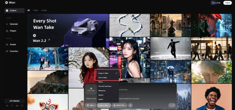 Select Text to Video Option