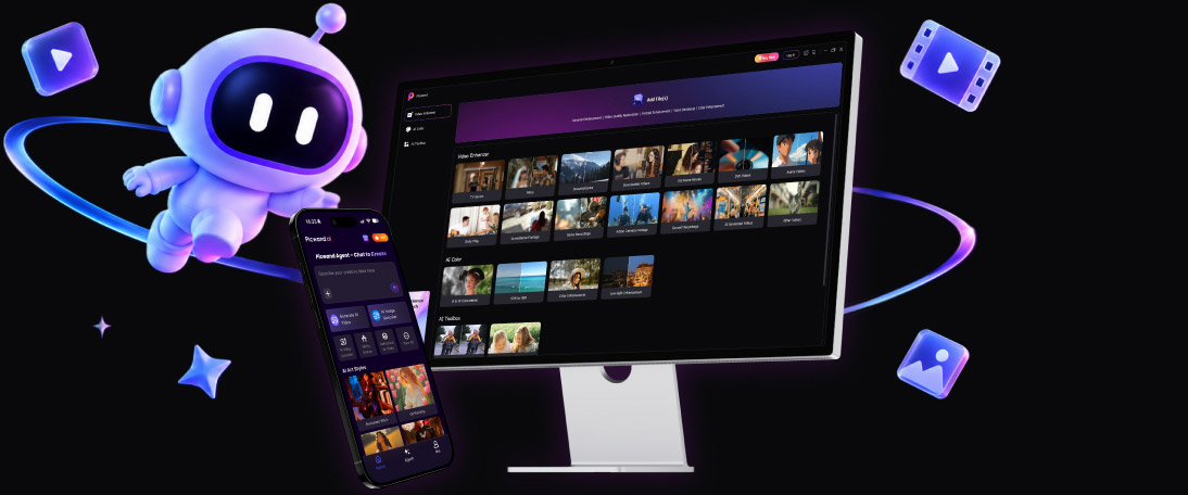 Picwand AI app on mobile and desktop