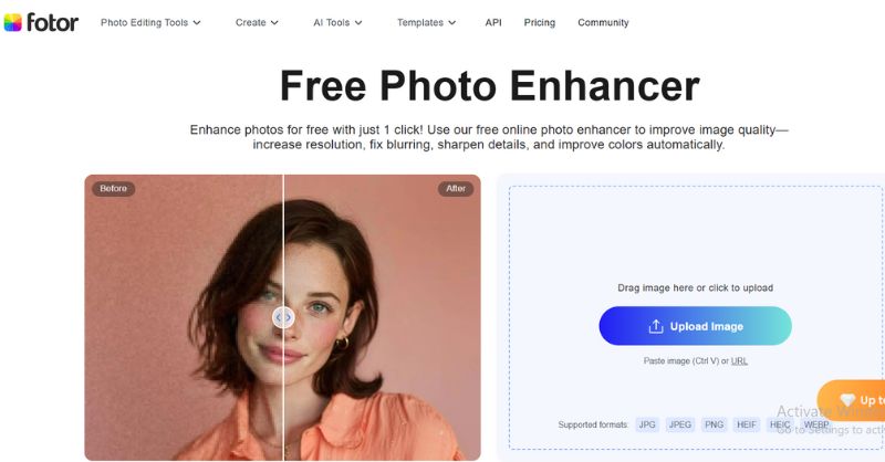 Fotor Photo Enhancer Interface