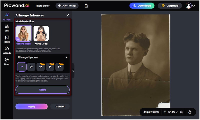 Select Upscale Level