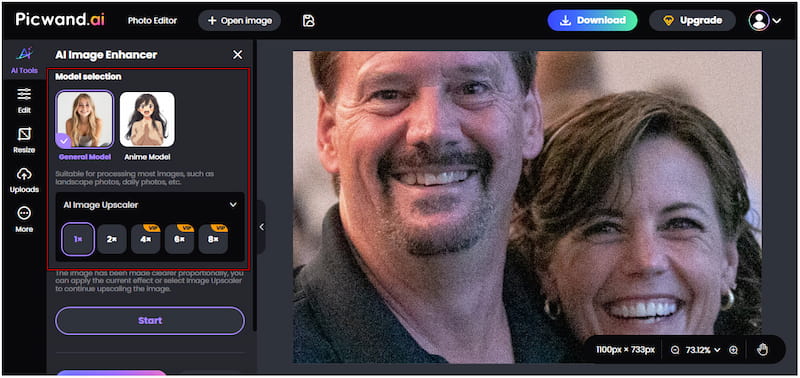 Select Upscale Level