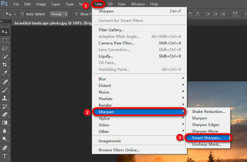 Photoshop Sharpen Tool