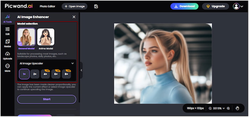Select Upscale Level