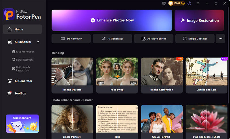 Hitpaw Enhance Photos Now
