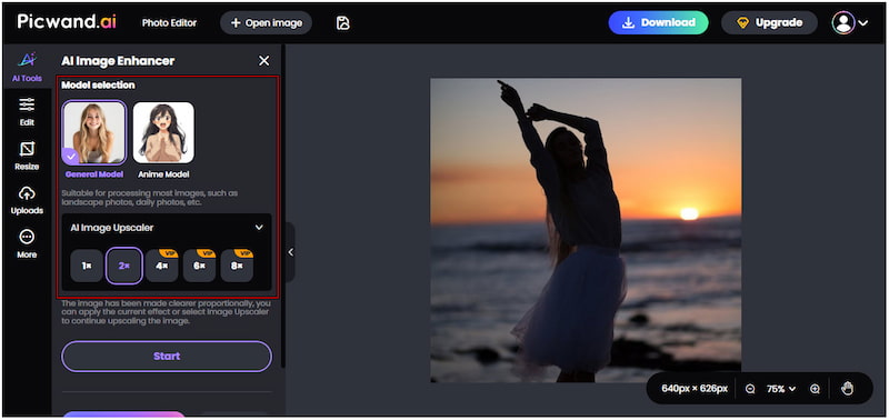 Select Upscale Level
