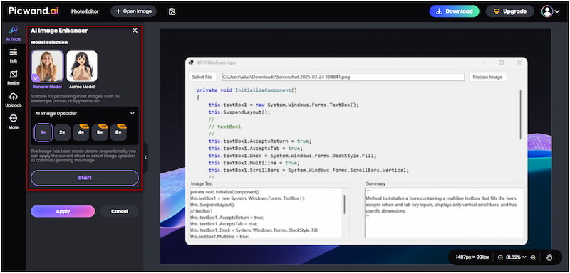 Select Upscale Level