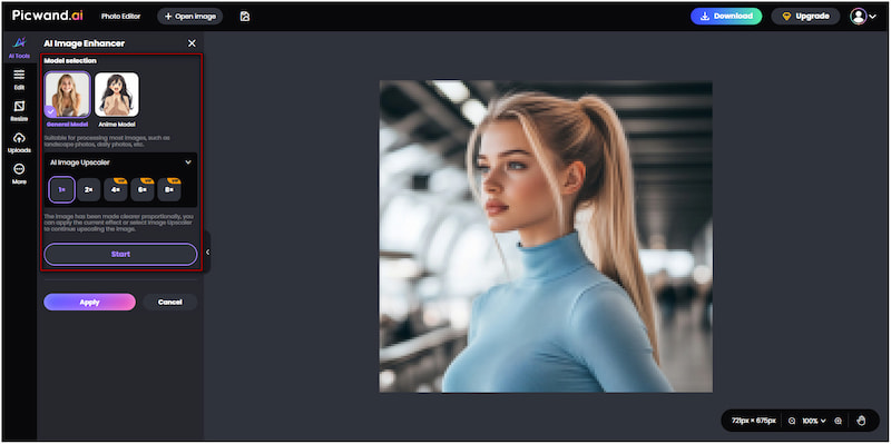 Select Upscale Level
