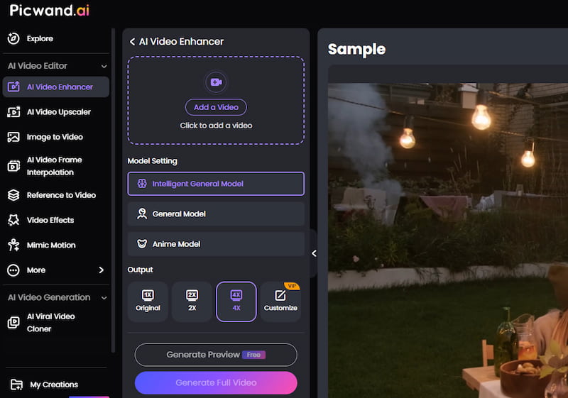 Picwand AI Video Enhancer