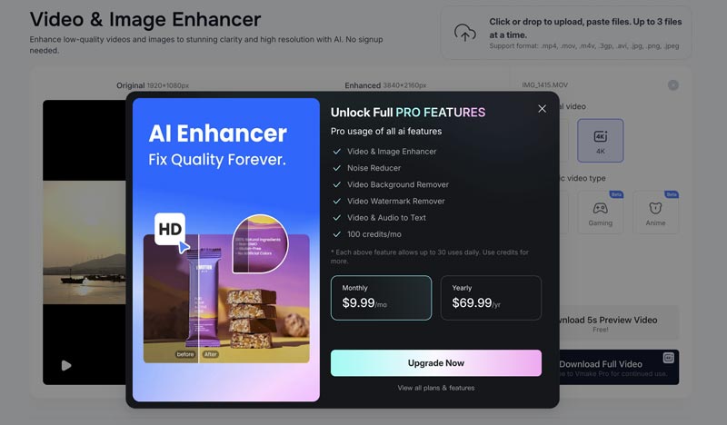 Vmake Ai Video Enhancer Pro