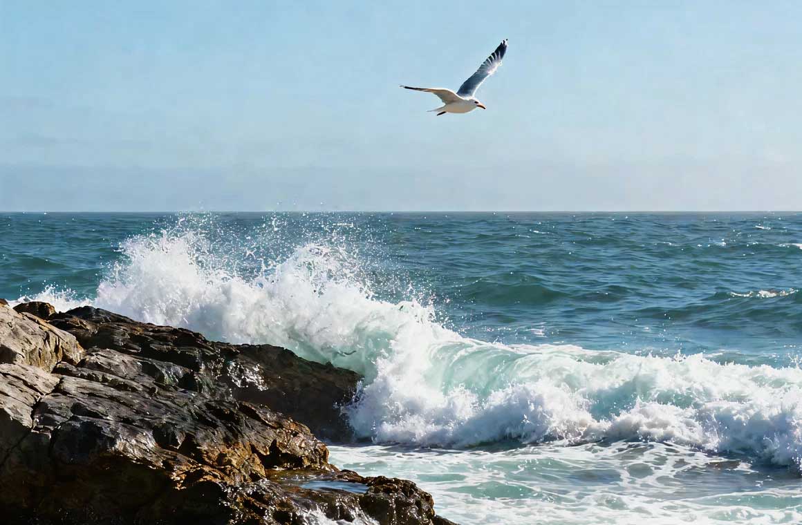 Kling AI Wave Crash on-Rock