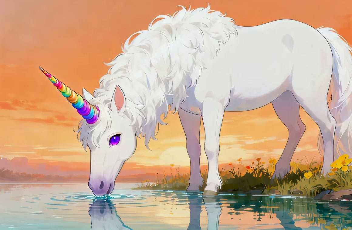 Vidu Unicorn Drinking Water