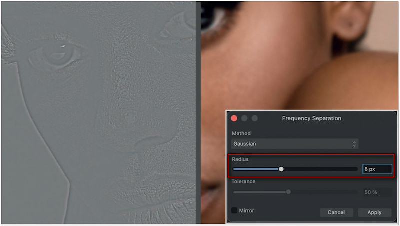 Adjust Radius Slider