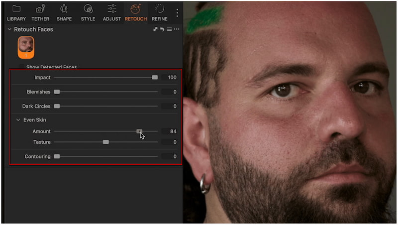 Begin Skin Retouching