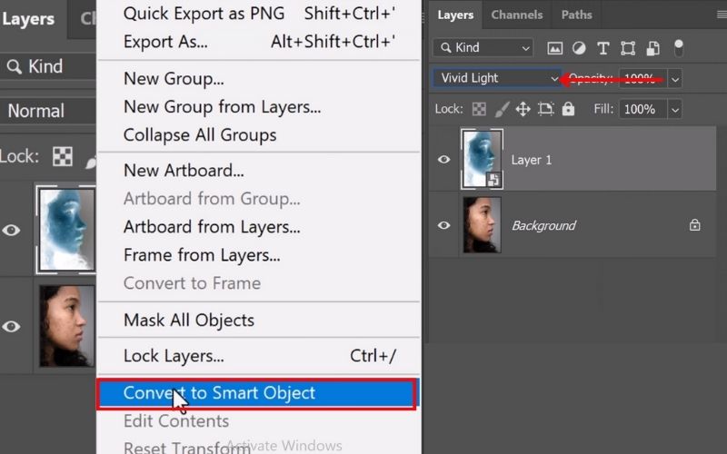 Select Convert Smart Object And Blend