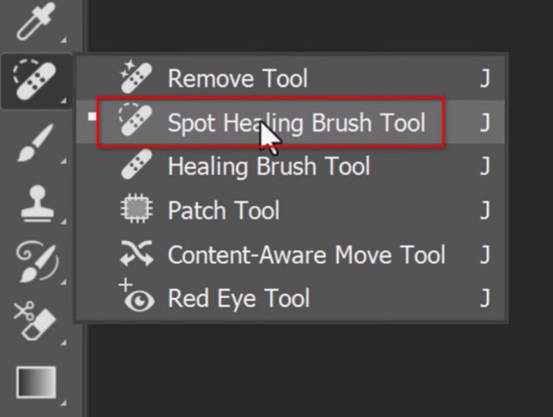 Select Spot Healing Brush
