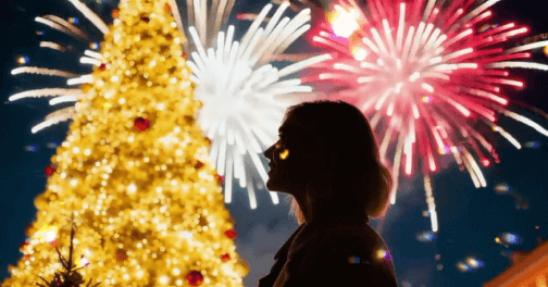 AI Christmas Fireworks Effect