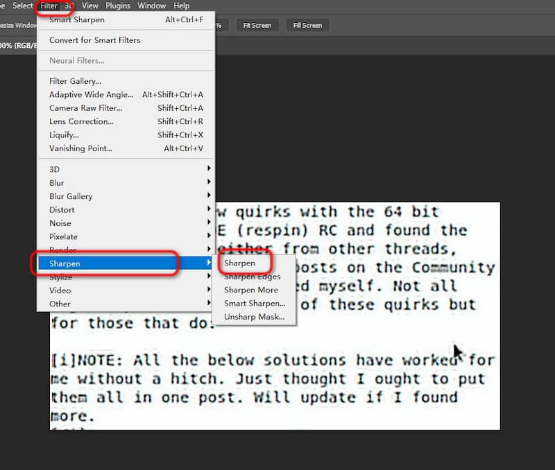 Sharpen Filter Unblur TextiMage