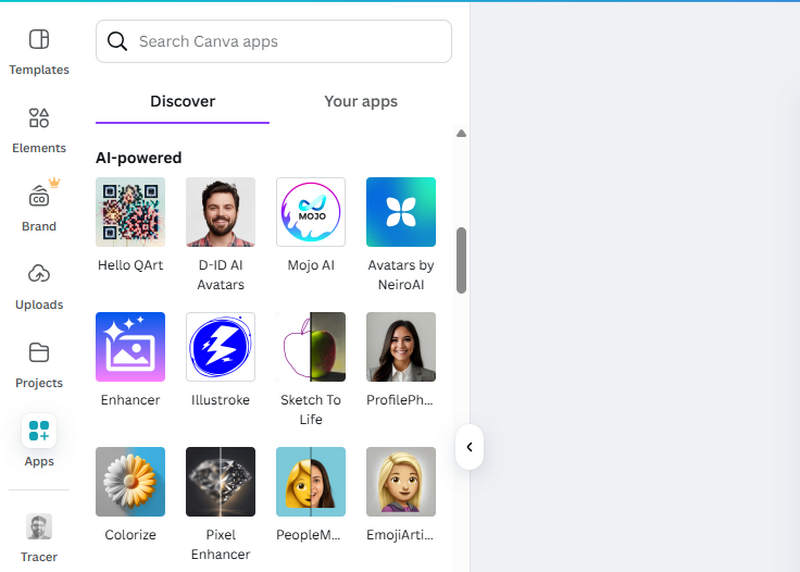 Apps Page Of Canva