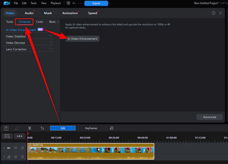 Click Edit Button Powerdirector
