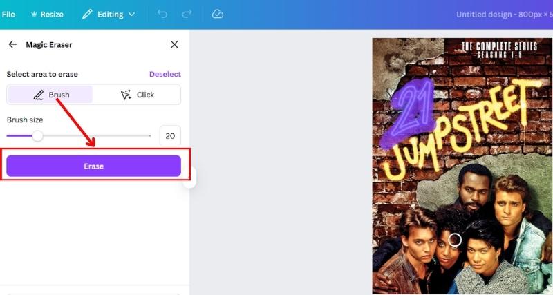 Click Erase Button