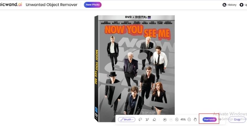 Click Remove Button