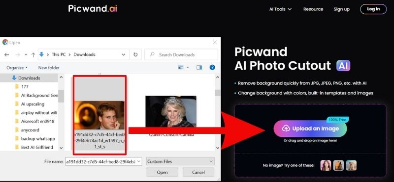 Click Upload An Image