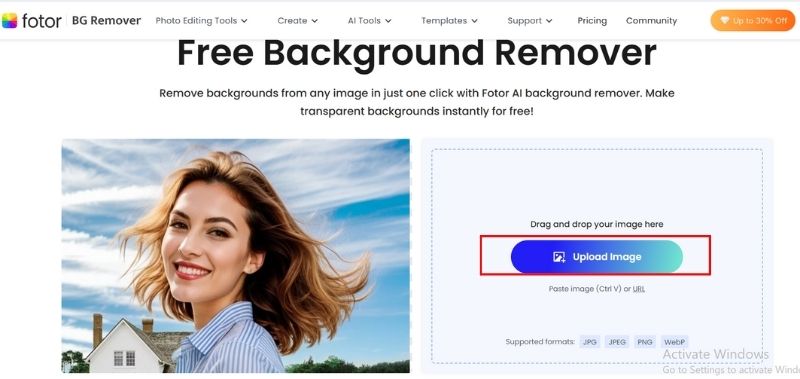 Click Upload Image