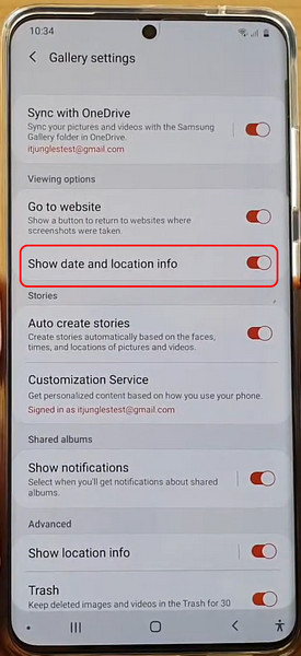 Disable Date Stamp On Android