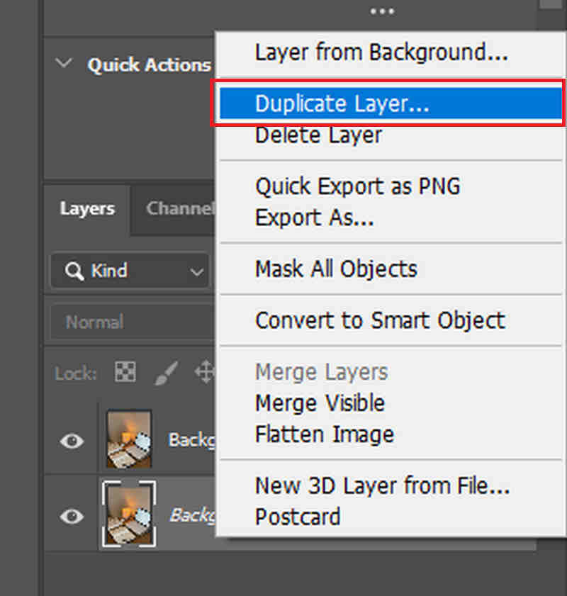 Duplicate Layer Of Photoshop