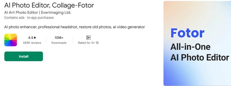 Fotor Interface