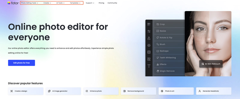 Fotor Online Photo Editor Website