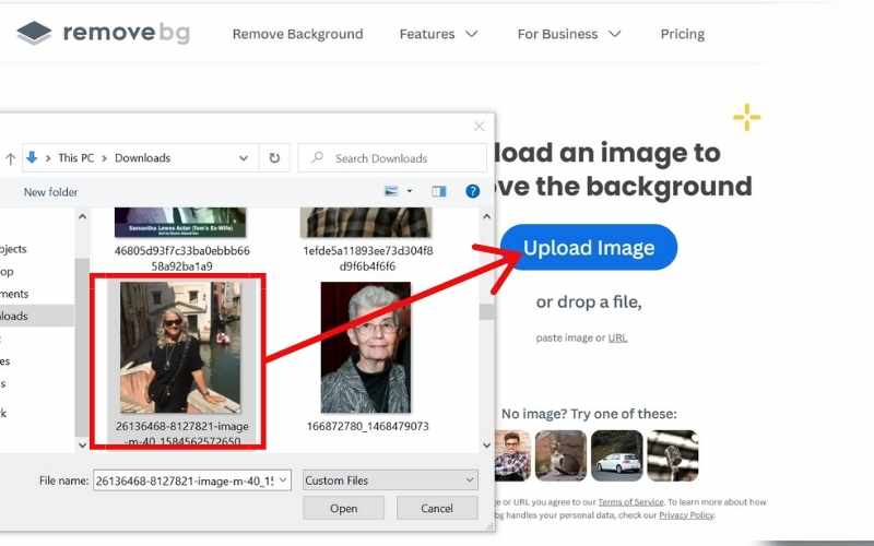 Hit Upload Image
