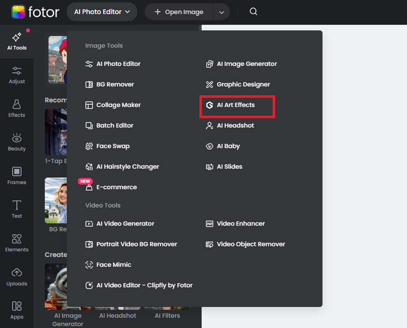 Image Tools Page Of Fotor