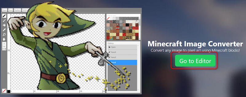 Minecraft Image Converter Go to Editor