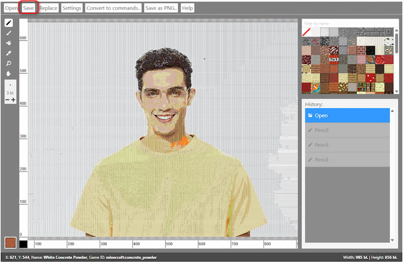 Minecraft iMage Converter Save Your Photo