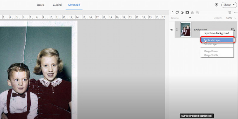 Photoshop Elements Duplicate Layer
