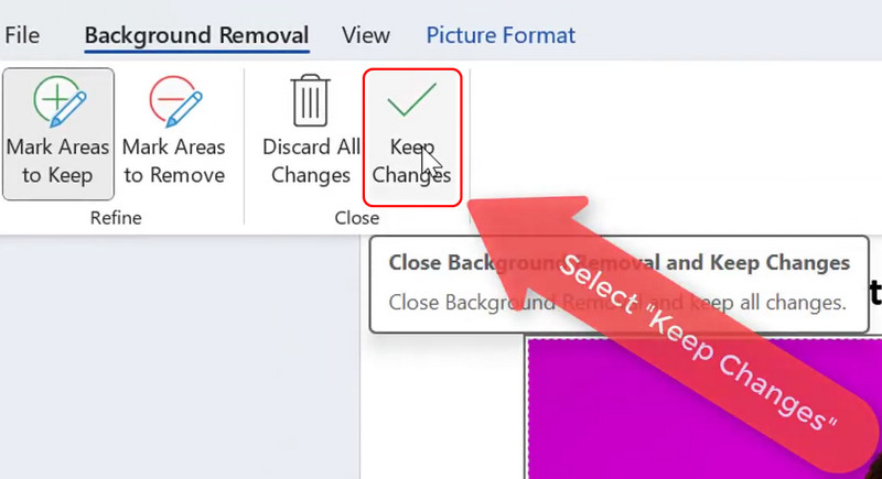 Select Keep Changes