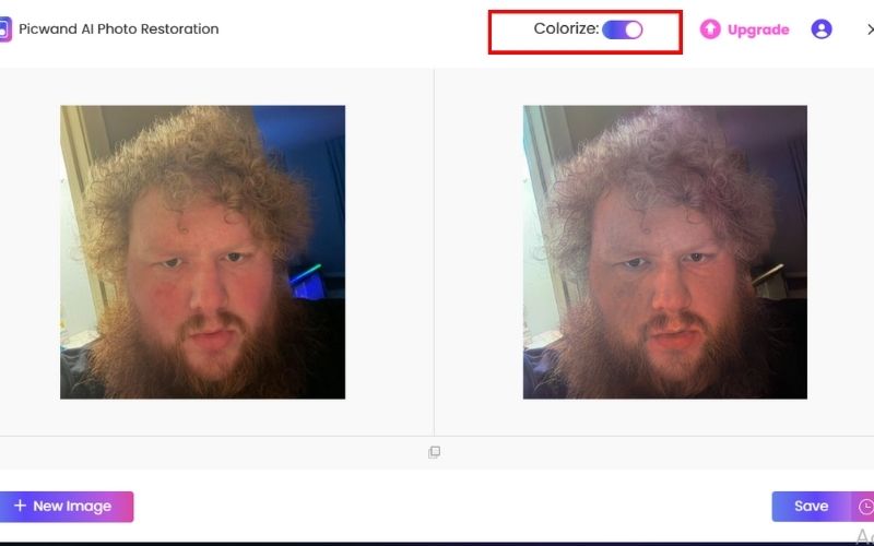 Toggle on Colorize