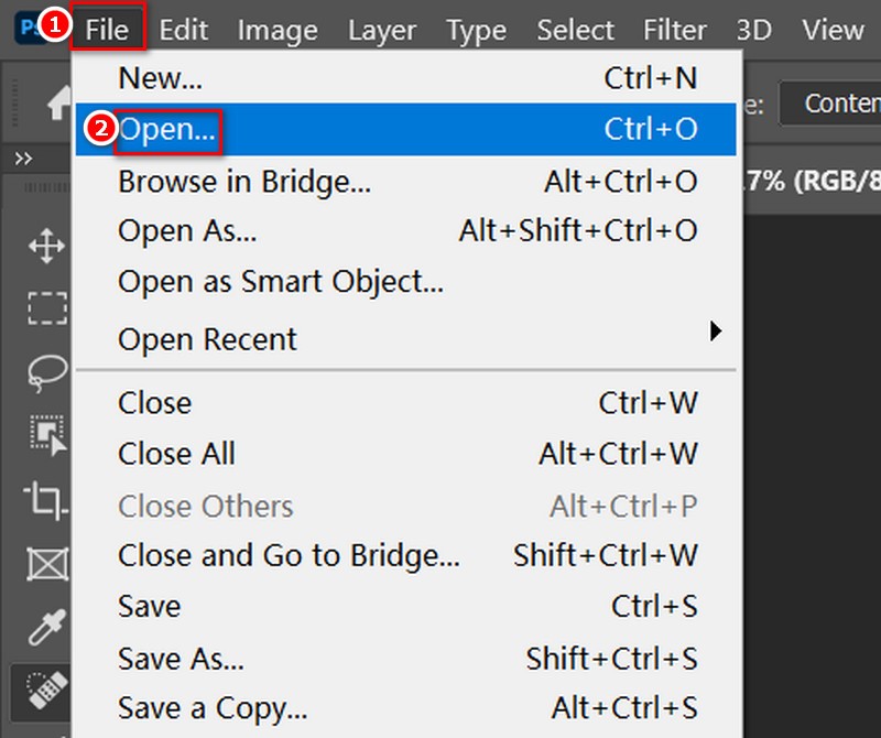 Upload Image on Photoshop