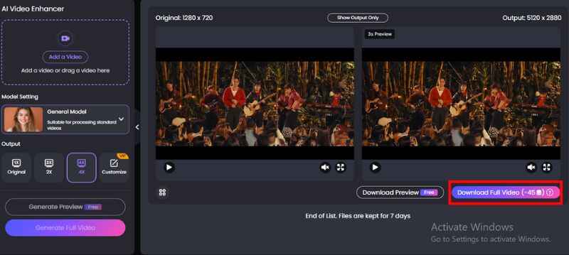 Click Generate Full Video
