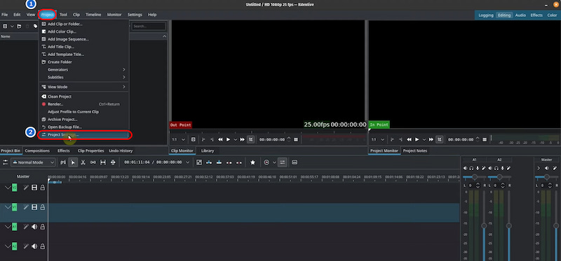 Kdenlive Project Settings