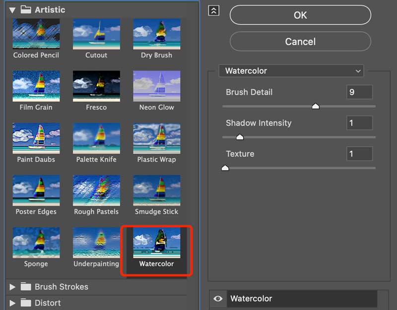 Photoshop Built In Watercolor Filter