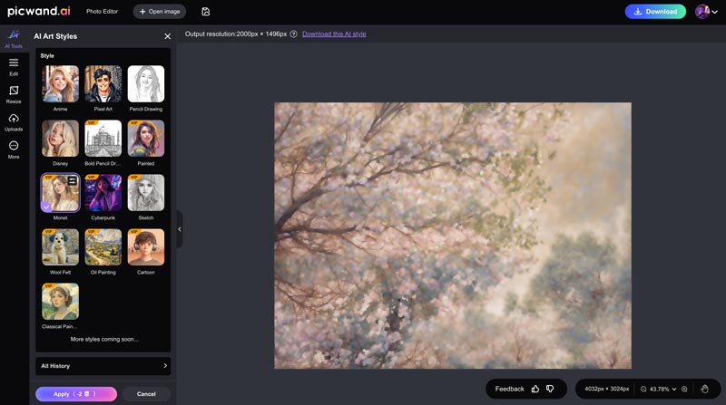 Picwand Ai Apply Monet Watercolor