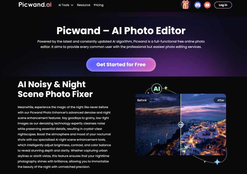 Picwand Ai Noisy Night Scene Photo Fixer